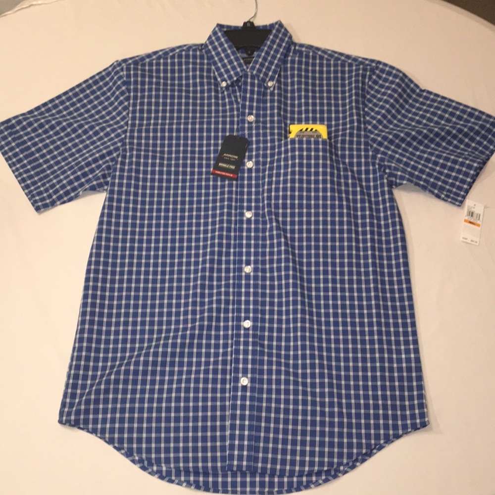 ARROW MEN SMALL WRINKLE FREE HAMILTON POPLIN NWT